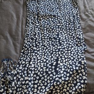 Navy batik floral scarf